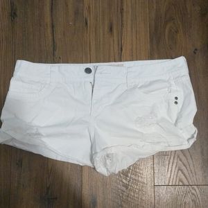 White denim shorts